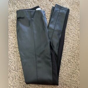 MNG black faux leather pants